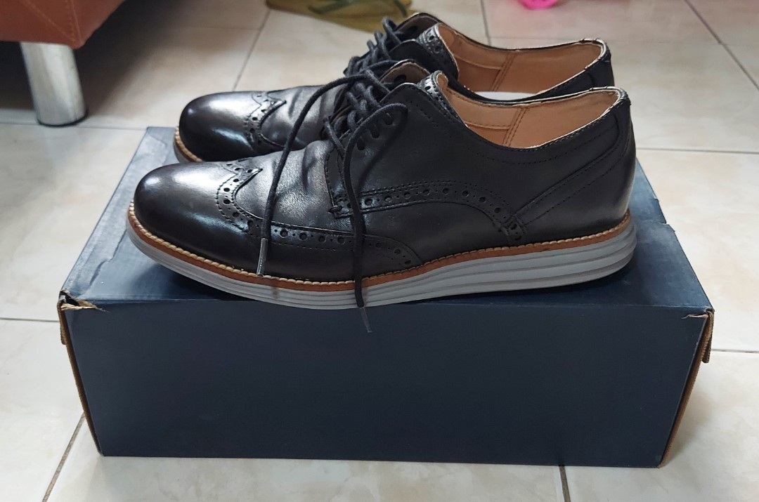 Cole Haan Size 7M OriginalGrand Wingtip Oxford Black Ironstone