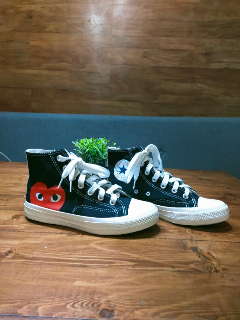 converse x cdg play chuck taylor highcut, Women's Fashion, Footwear,  Sneakers on Carousell
