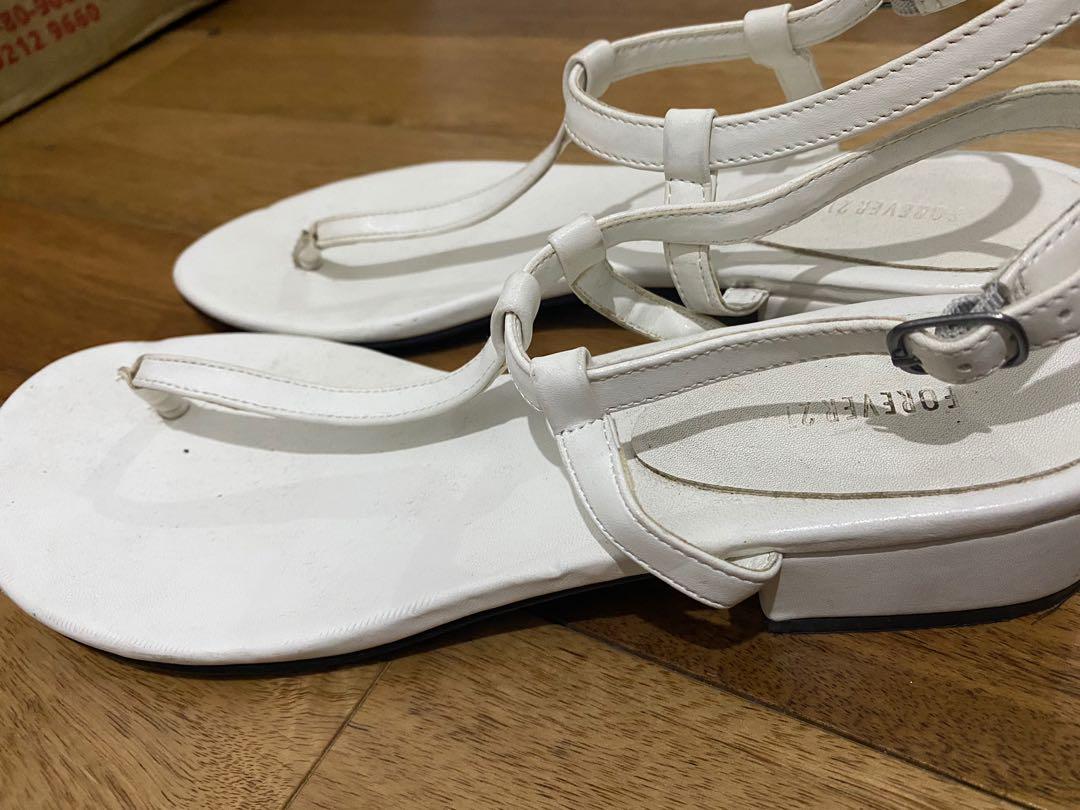 Forever 21 white sandals best sale