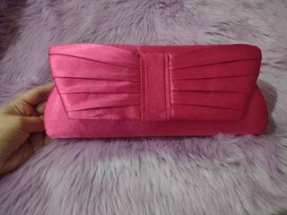Fuschia pink satin clutch / shoulder bag #4theplanet