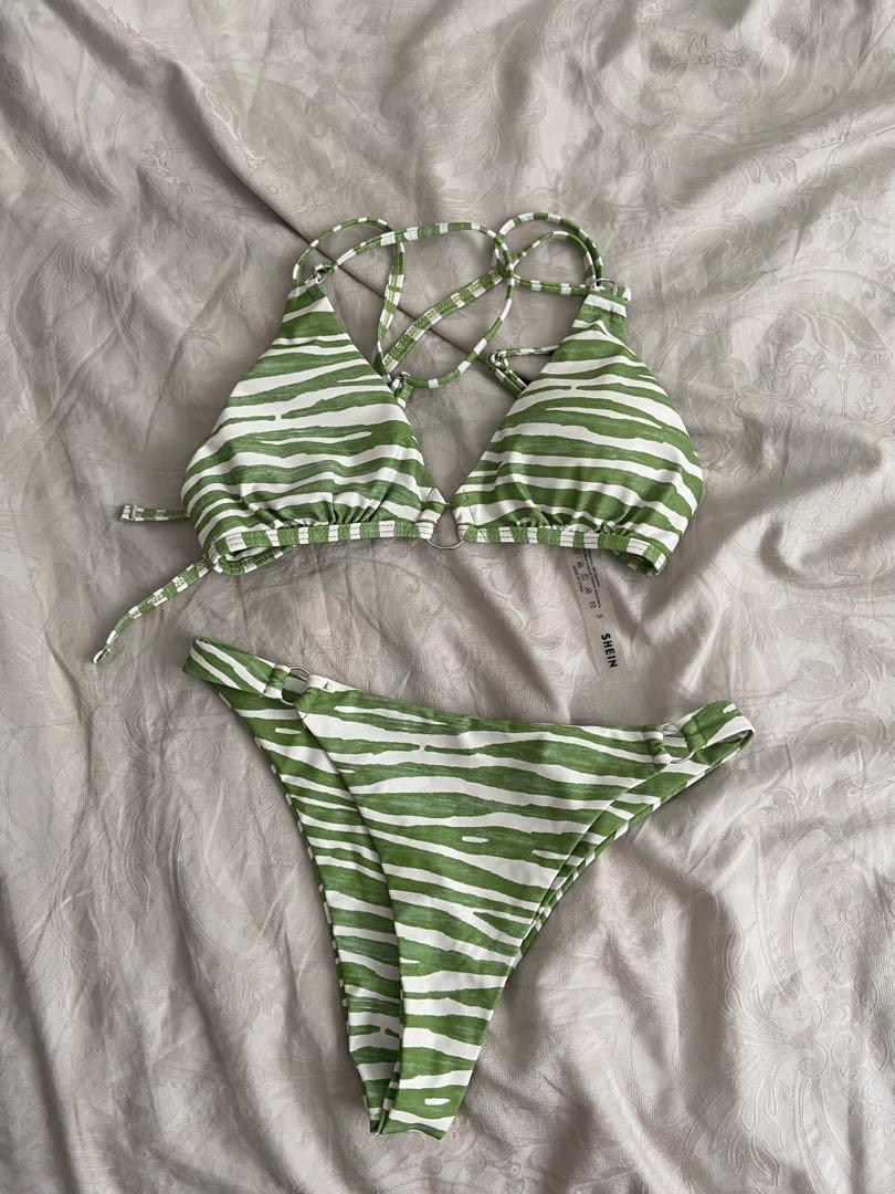 Green Striped Bikini, Women's Fashion, Swimwear, Bikinis & Swimsuits on