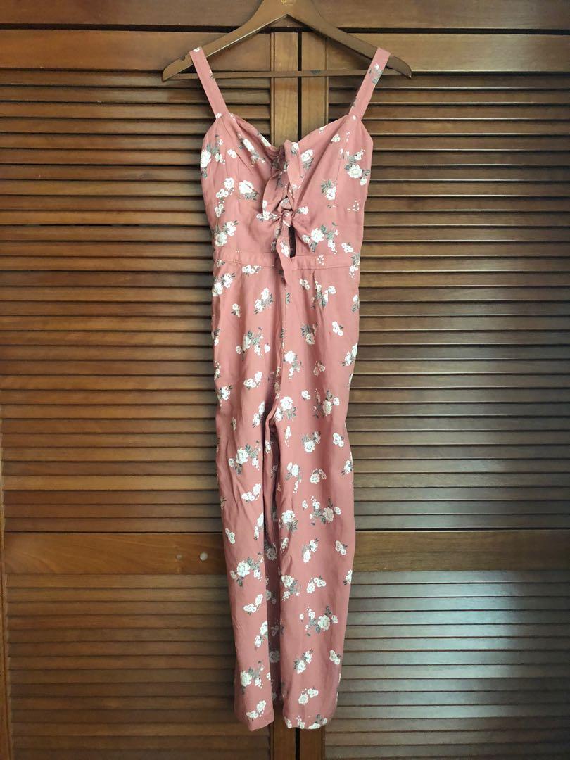 Hollister online floral jumpsuit