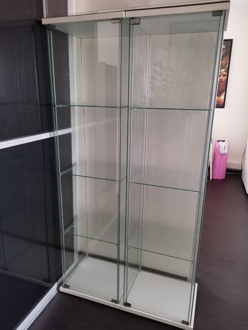 IKEA Detolf glass display shelves X 2, Furniture & Home Living