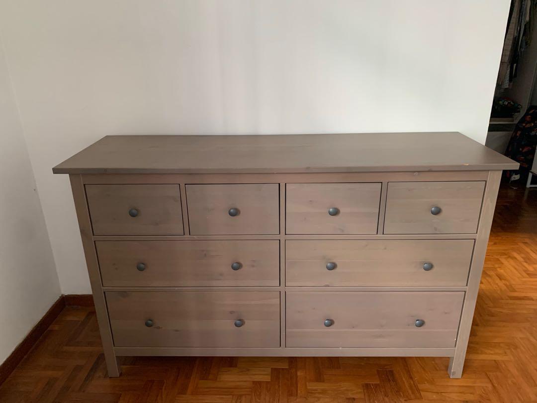 IKEA HEMNES Chest of 8 drawers, Furniture & Home Living, Furniture,  Shelves, Cabinets & Racks (Ready-Made) on Carousell