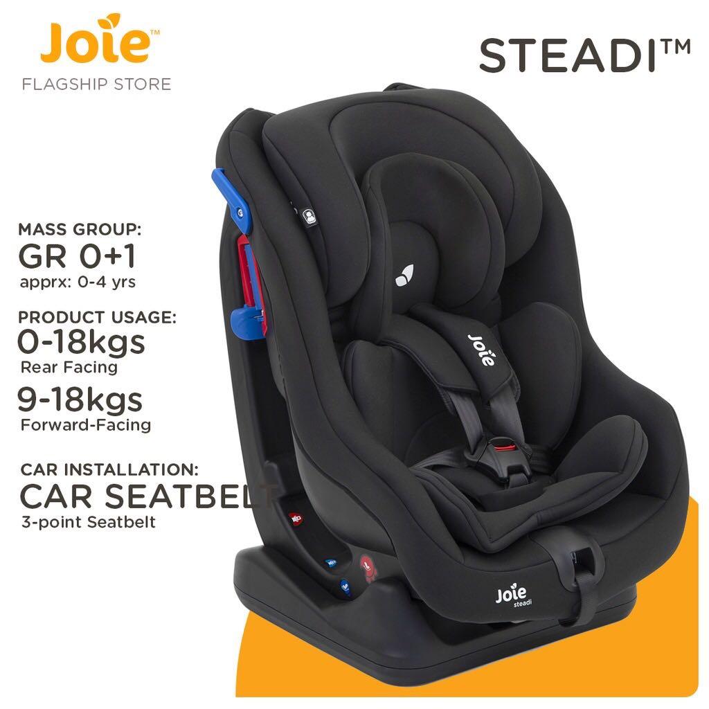 Joie Steadi Car Seat Group 0+/1 (for Newborn Babies up to 18kgs) Coal