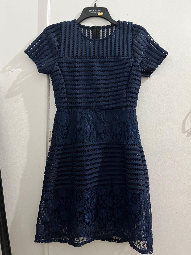 Lace Dress navy blue (Category: Dresses) located in Pasay City. Submitted by prelovedbydon_ (Listing ID 1161470537, Image 1). Description: Available in black, white and blue .