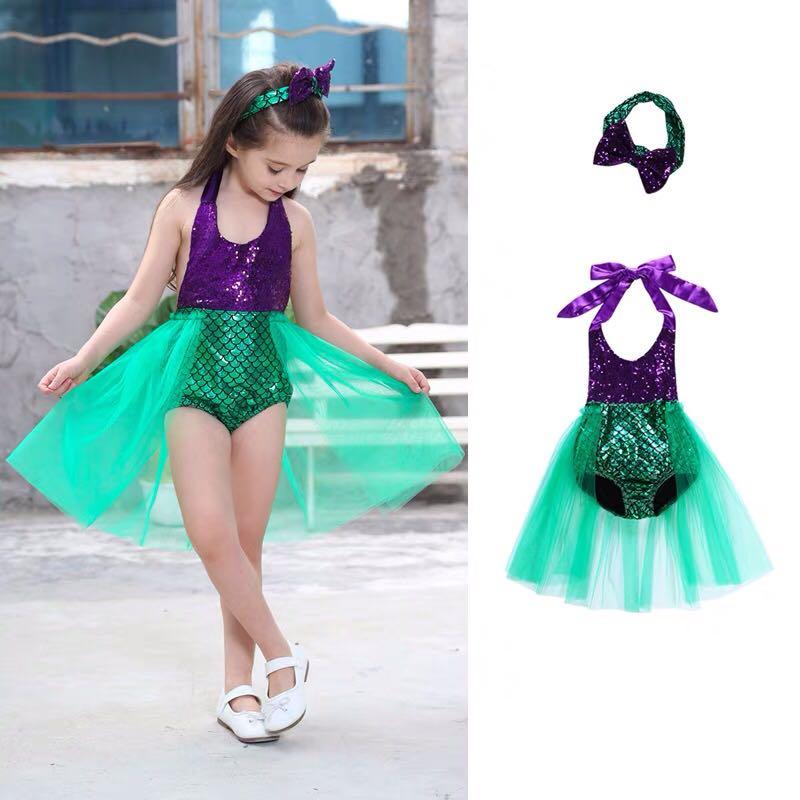 Girls mermaid hotsell swimming costume