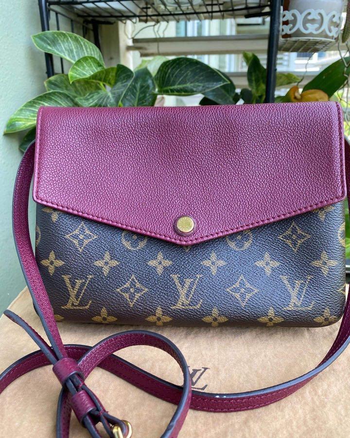 LV monogram Canvas Prune Leather Twice/ Twinset Crossbody/ Sling