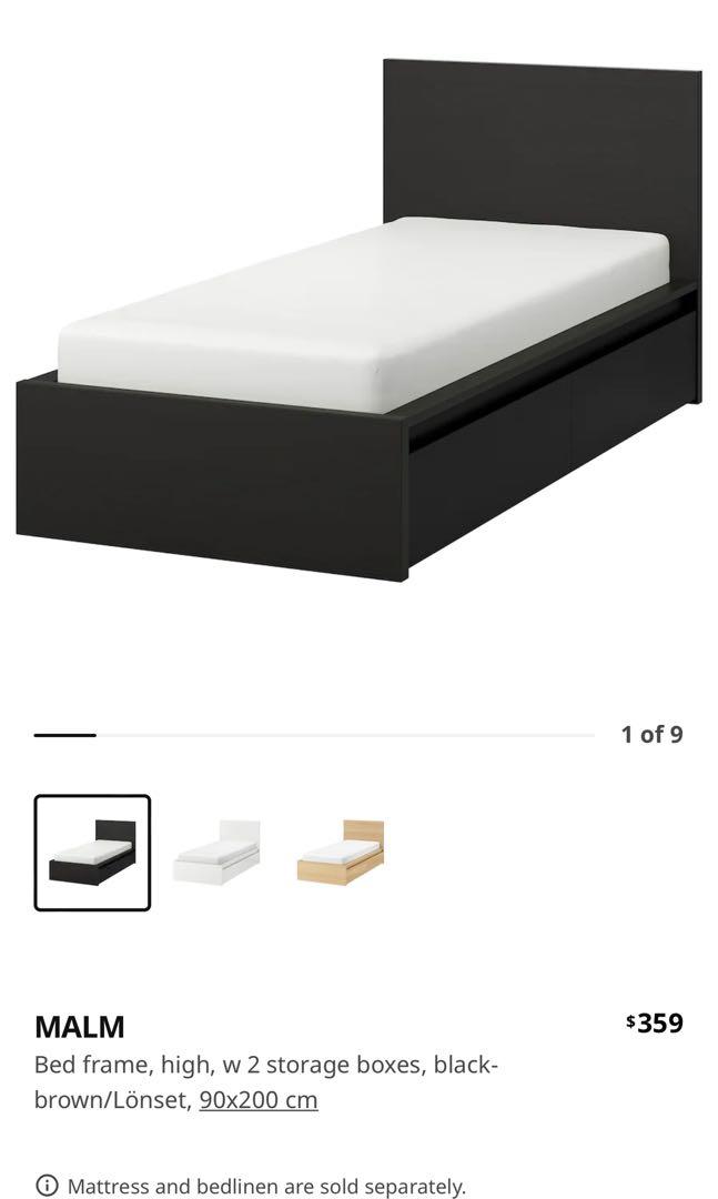 Malm ikea single bed and mattress, Furniture & Home Living, Furniture