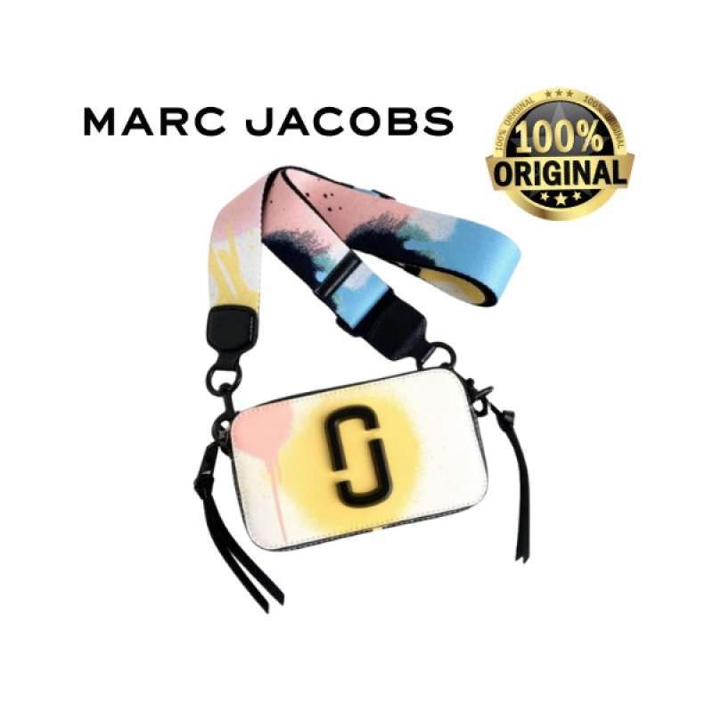 MARC JACOB CROSSBODY CAMERA BAG RAINBOW PINK MAROON WHITE
