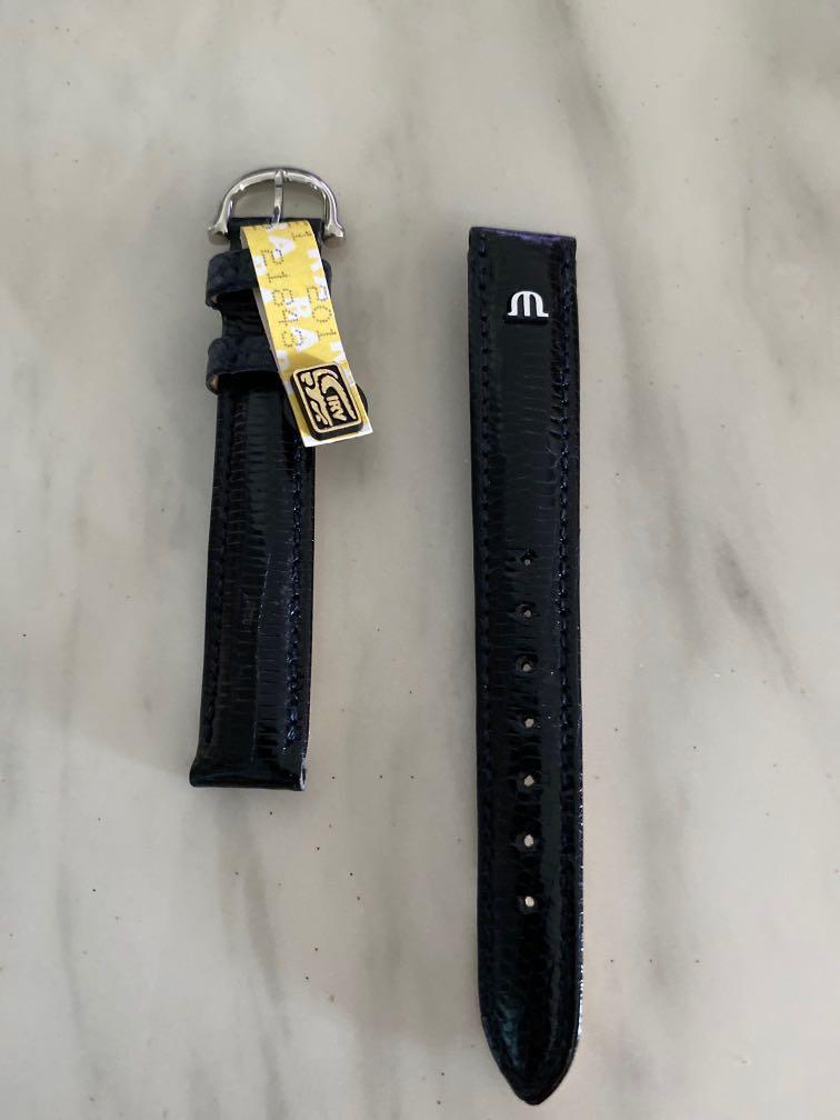 Maurice lacroix black 2025 leather strap