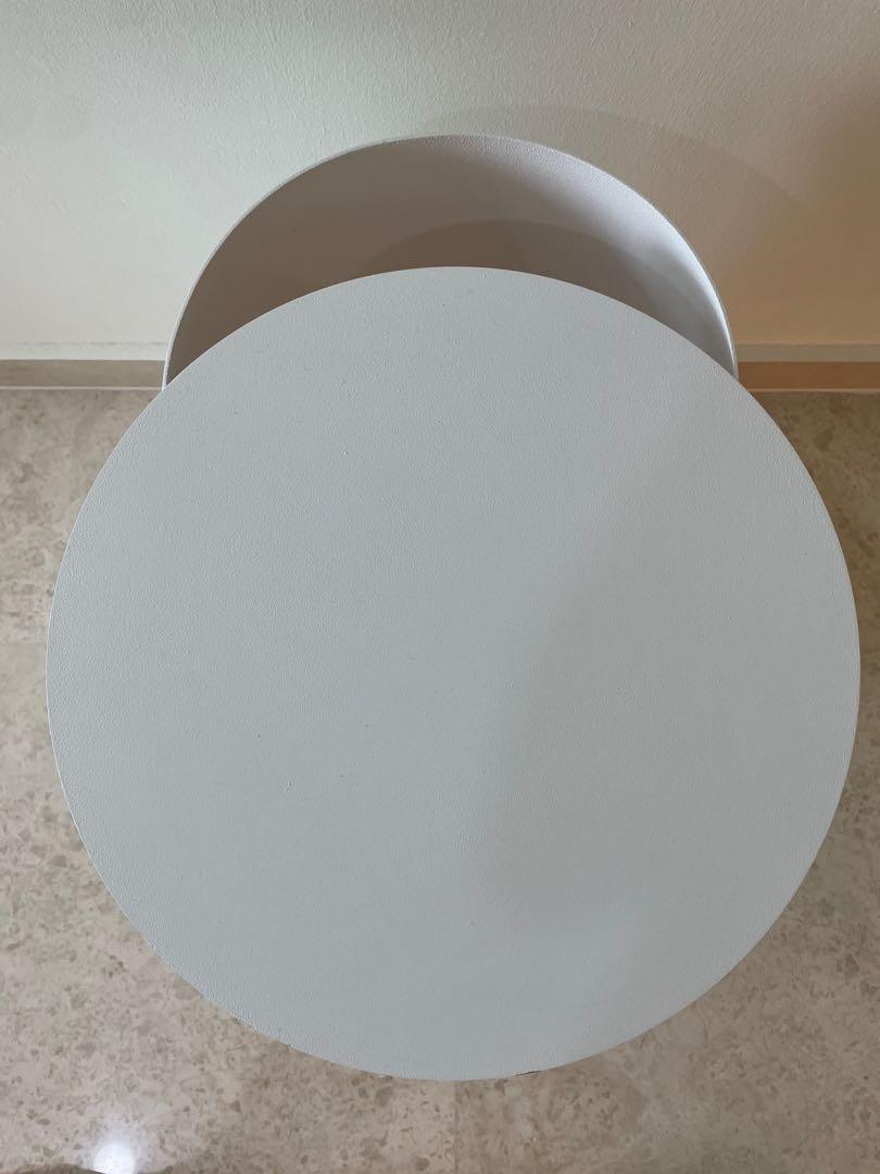 Metal white bedside / side table, Furniture & Home Living, Furniture