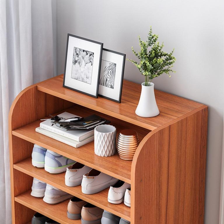Simple shoe rack wood top