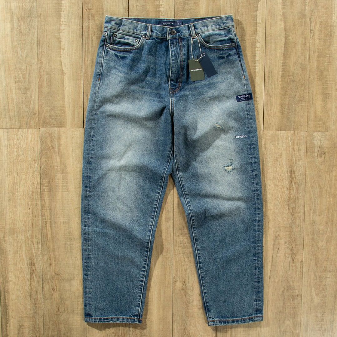全新日本NAUTICA 14.5oz洗水牛仔褲Bleach Washed 5 Pocket Denim Pants
