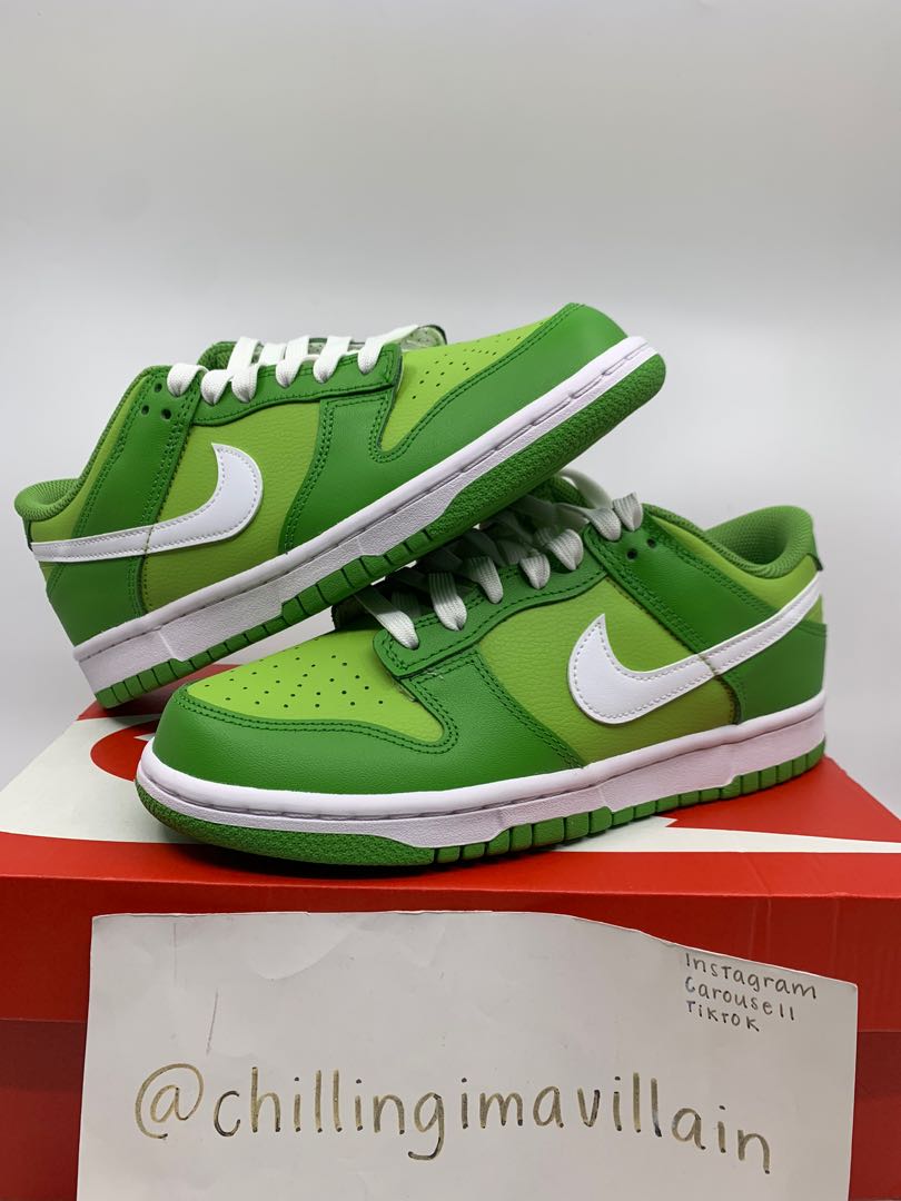 Nike Dunk Low Cut Top Retro Chlorophyll Grinch Kermit The Frog SB  Skateboard White Green Vivid, Women's Fashion, Footwear, Sneakers on  Carousell
