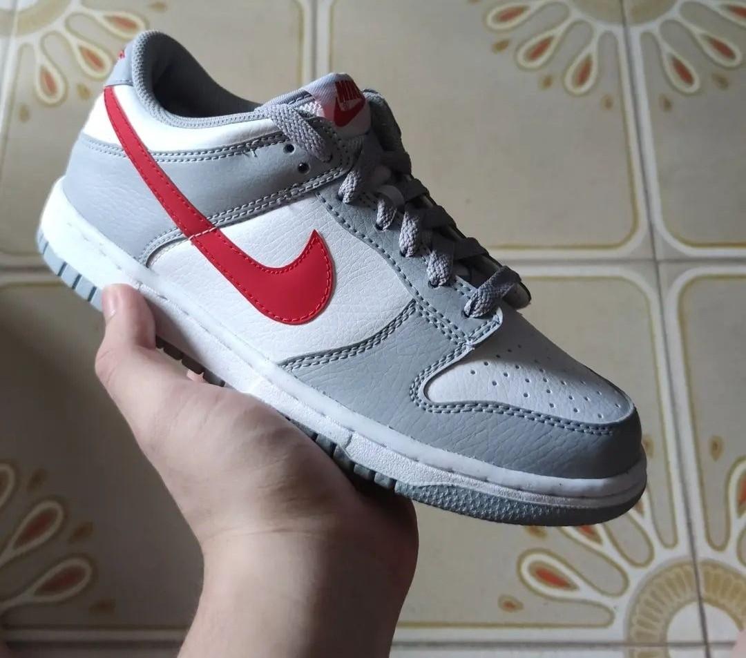 red and grey dunks gs