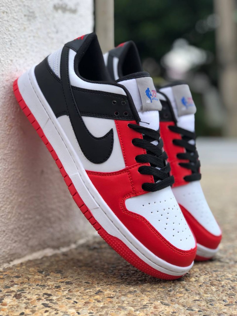 NIKE SB DUNK LOW RED WHITE BLACK, Men's 