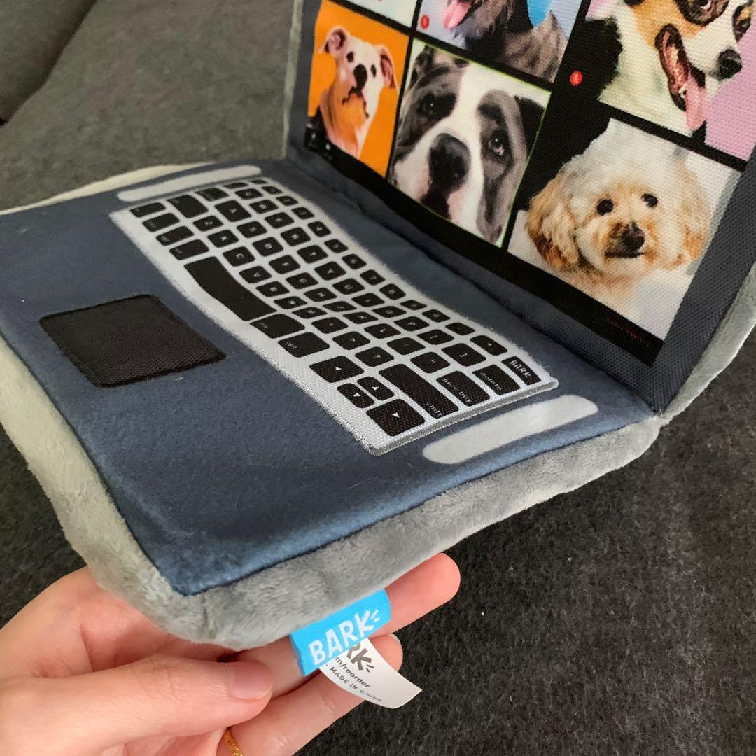 Plush laptop dog toy best sale