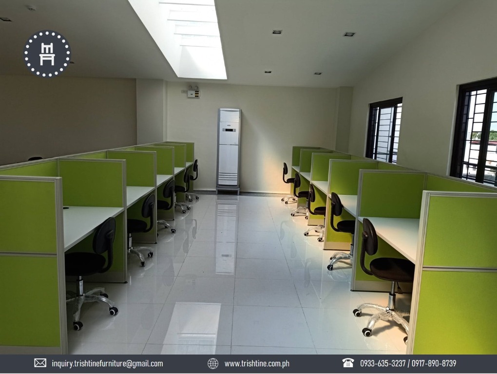 office partition 468 series with laminated table, Furniture & Home ...