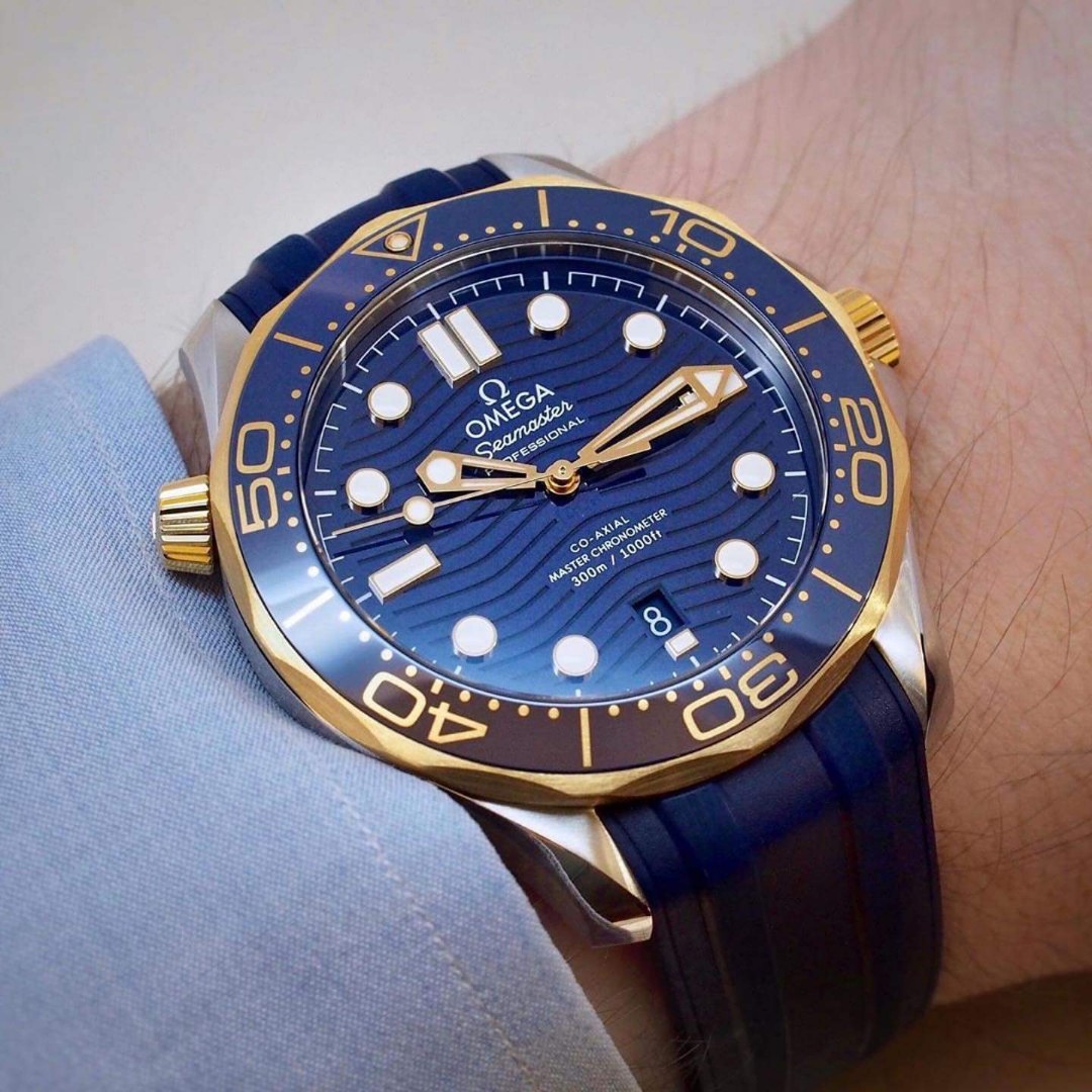 Omega seamaster deals 300 blue gold