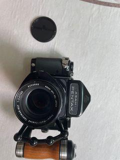 Pentax 67 MLU with wooden grip & 105mm f2.4 (rare) mint condition