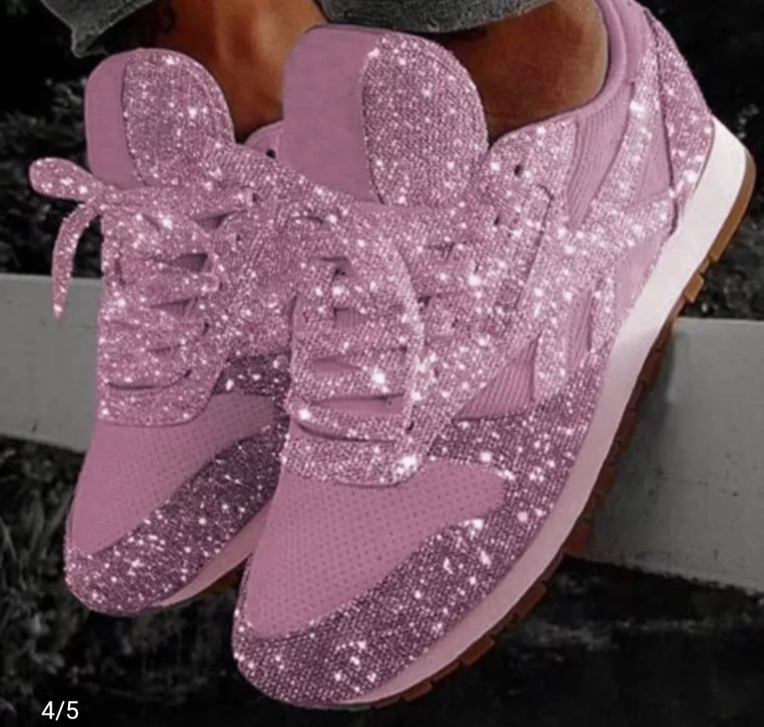 Blush glitter shoes online