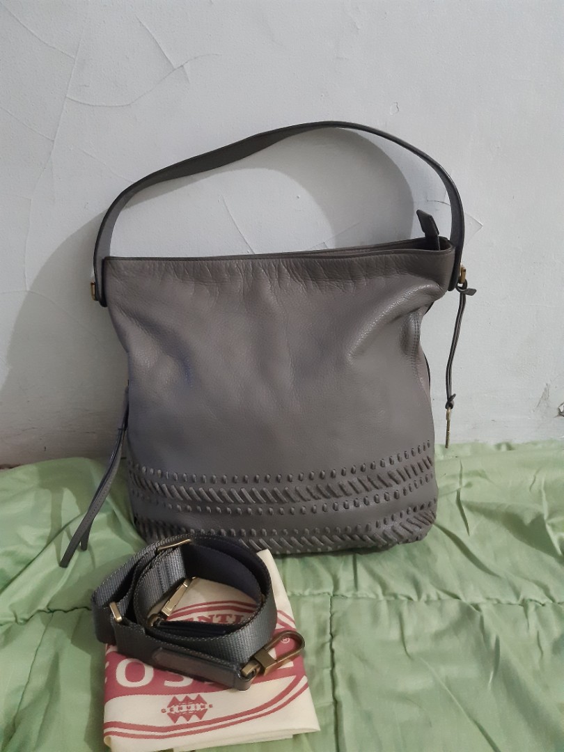 Preloved Fossil Maya Hobo Grey Barang Mewah Tas Dompet di