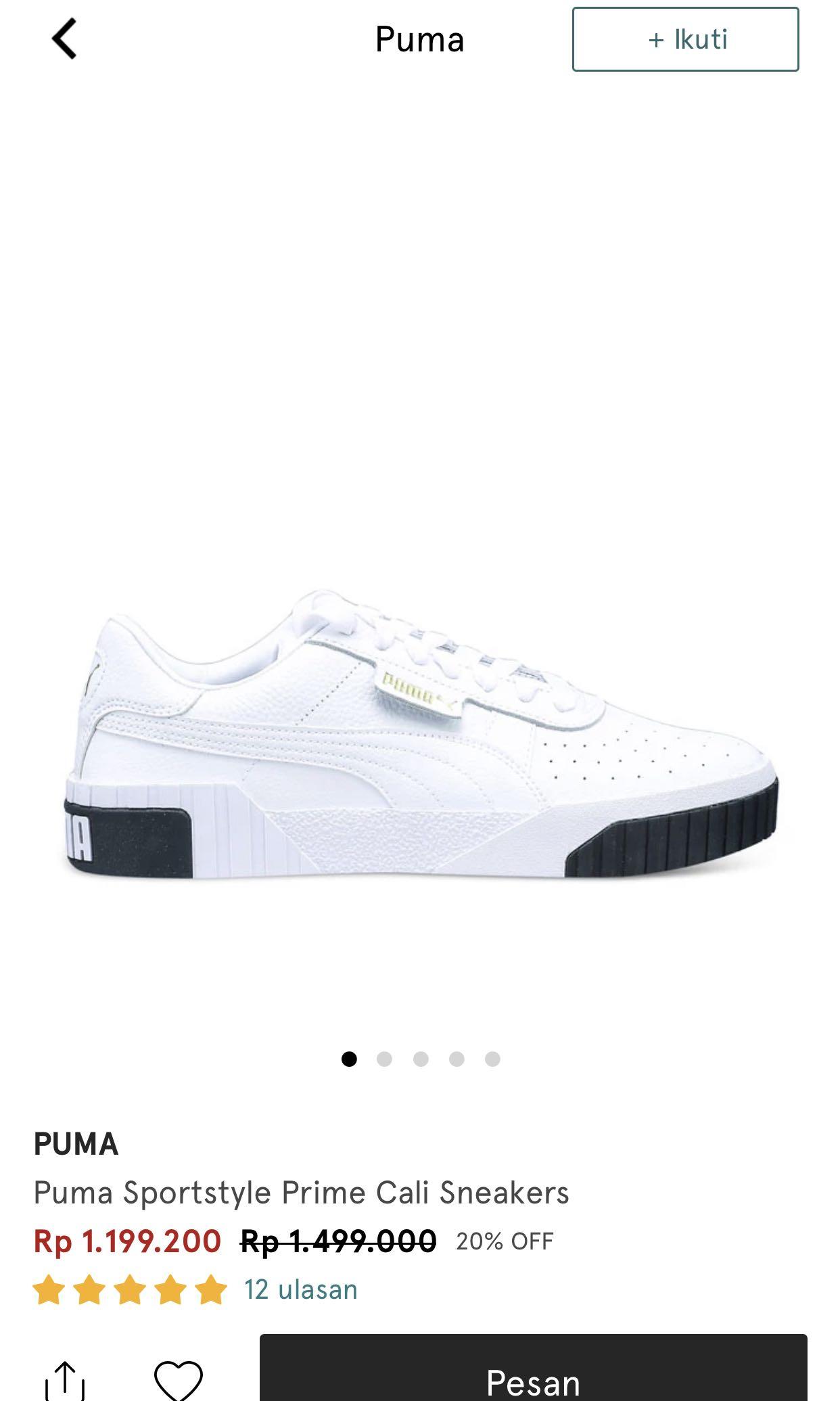 Puma Prime Cali Sneakers, Fesyen Wanita, Sepatu di Carousell