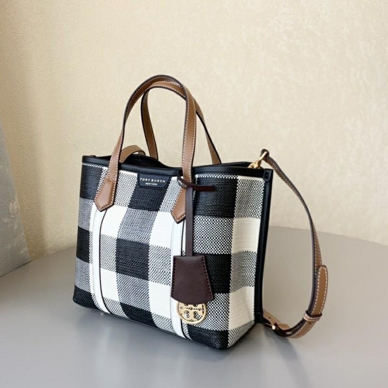 Tory Burch Perry Small Triple Compartment Tote Bag Light Umber Brown,  Barang Mewah, Tas & Dompet di Carousell