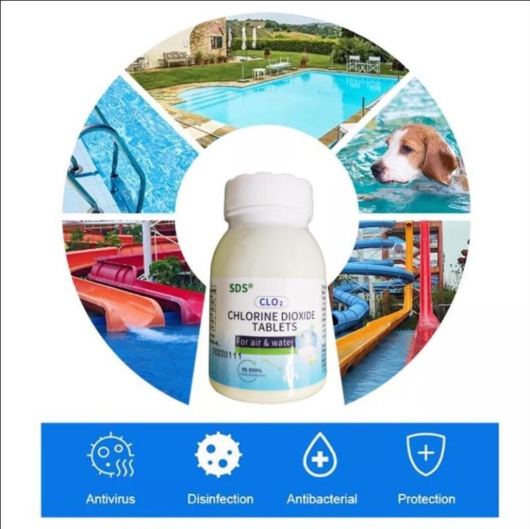 SDS CL02 Chlorine Dioxide Tablet Defecting Effervescent 200 Tablets per