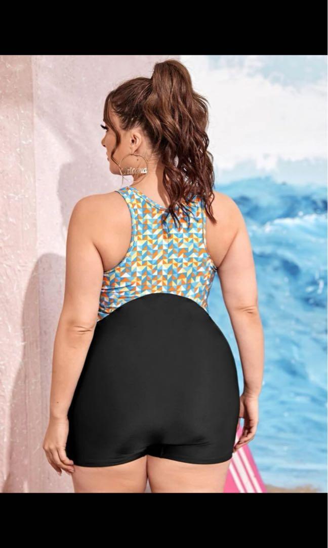 SHEIN Zipper Front One Piece Swimsuit