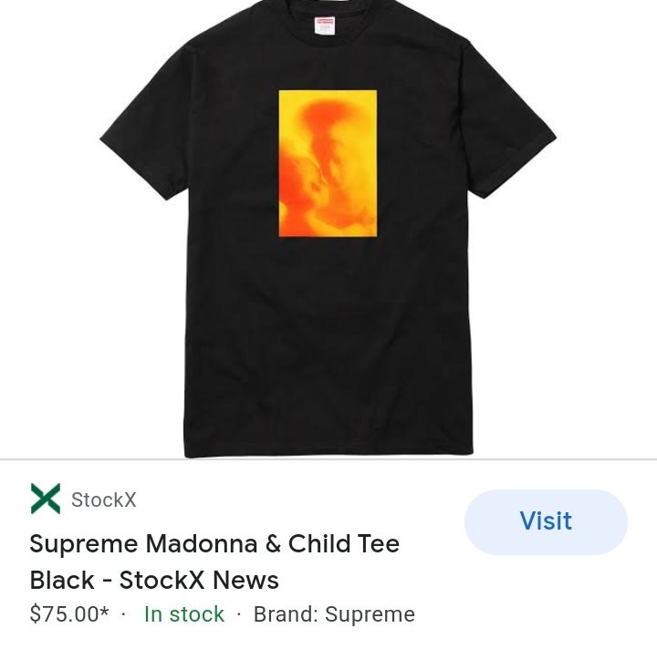 Supreme Madonna and child tee black 