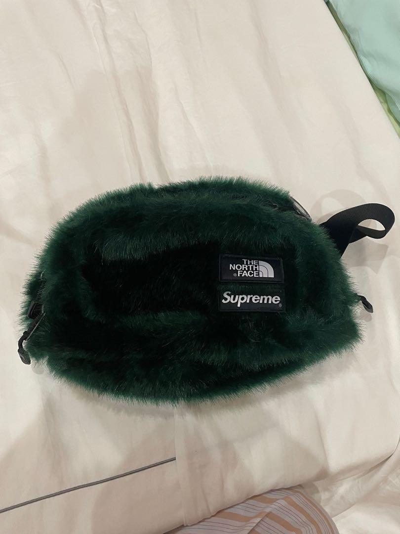 Supreme x The North Face Faux Fur waist bag, Men's Fashion, Bags