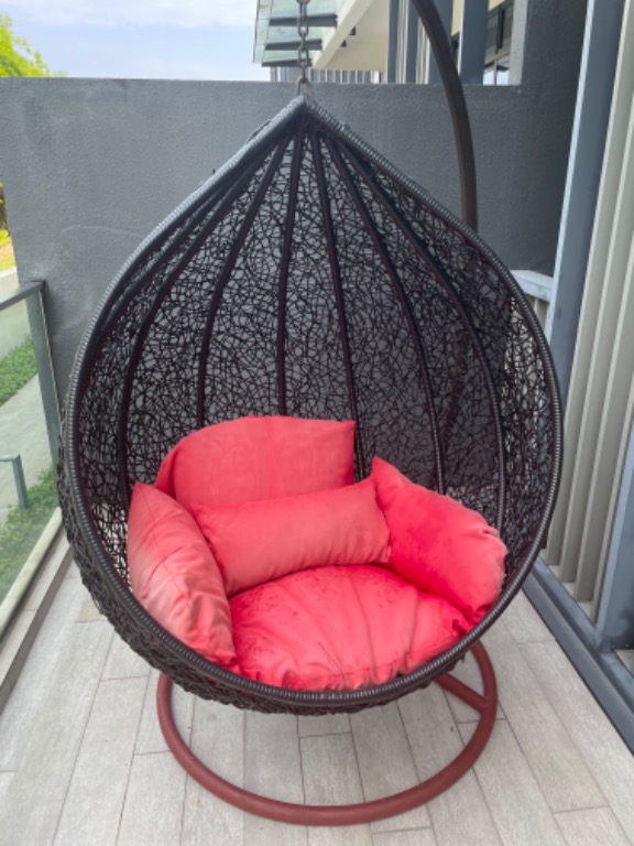 Swinging egg chair, Furniture & Home Living, Outdoor Furniture on Carousell