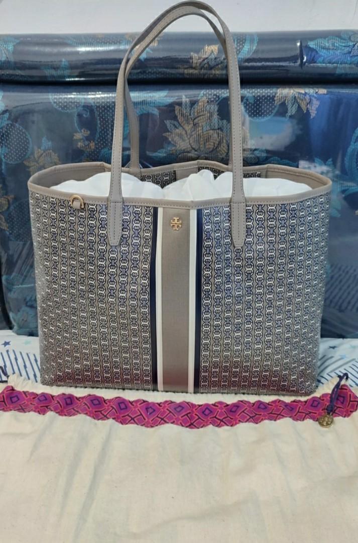 Tory burch gemini link tote french grey outlet