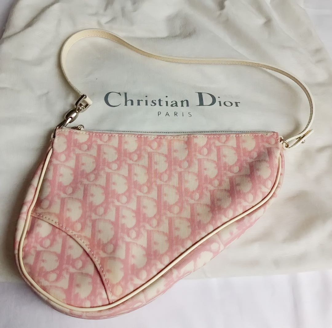CHRISTIAN DIOR Monogram Mini Saddle Pochette Pink 315179  FASHIONPHILE
