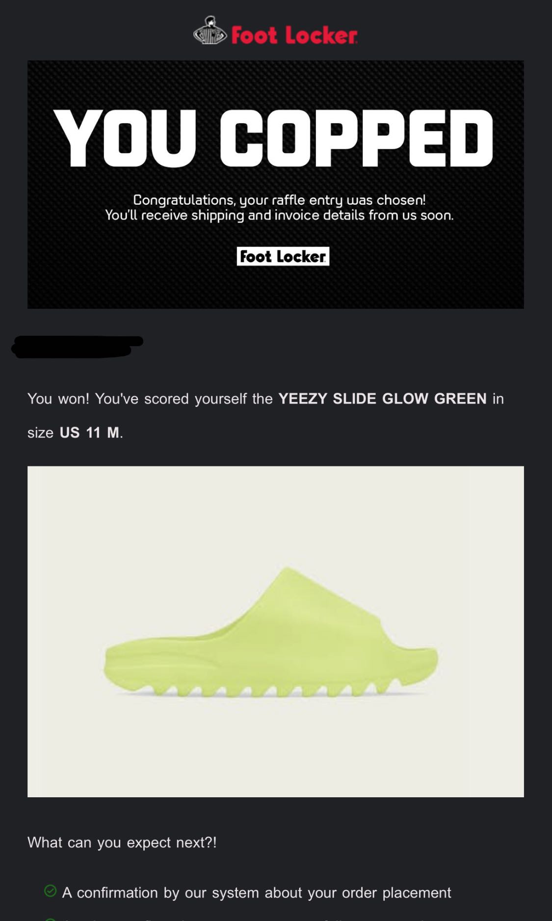 Yeezy store glow raffle