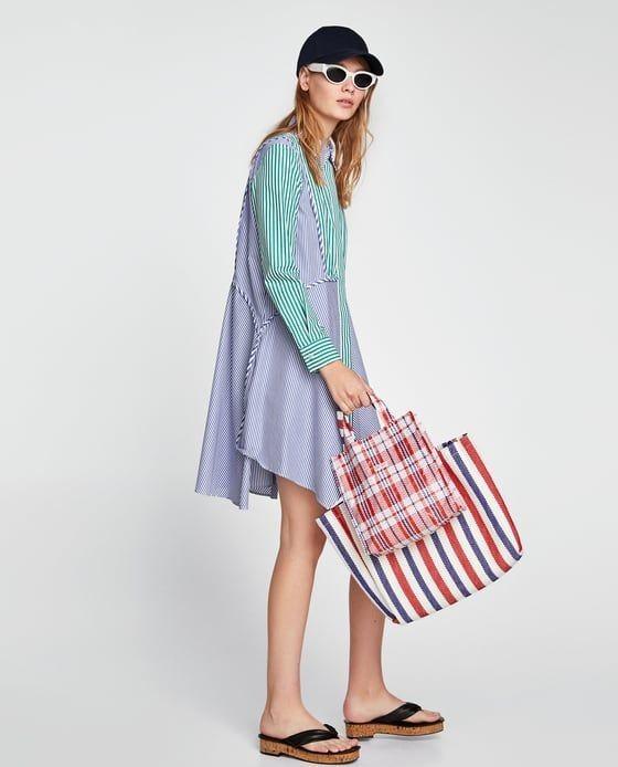 Zara contrasting cheap striped dress