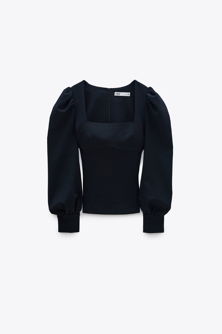 Zara Puff Sleeve Top, Fesyen Wanita 