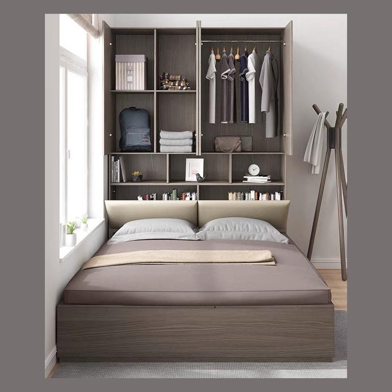 4 in 1 Designer Storage Bed With Wardrobe Drawer and under bed storage