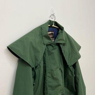 古著綠色防風外套大衣