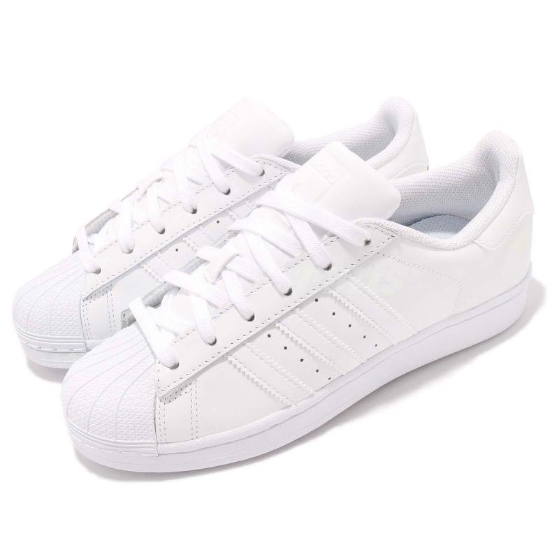 frequency friendly shot ADIDAS SUPERSTAR FOUNDATION TRIPLE WHITE, 男裝, 鞋, 波鞋- Carousell