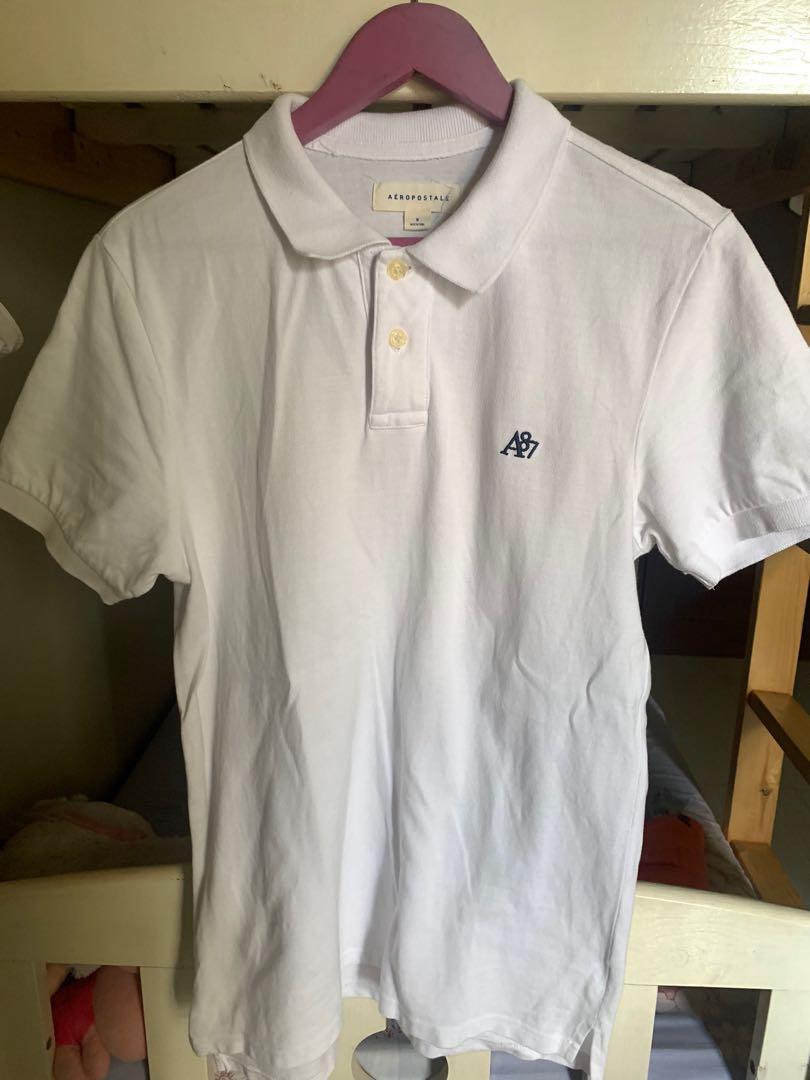 Aeropostale white polo shirt discount