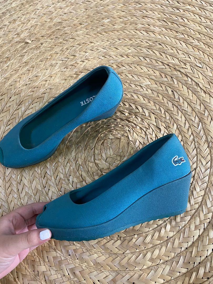 AUTHENTIC LACOSTE Peep Toe Wedge