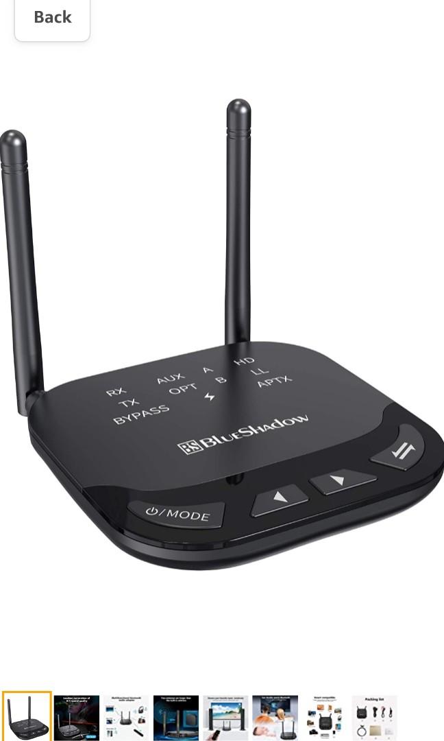 Blueshadow Bluetooth Transmitter Receiver, Bluetooth 5.0 aptX HD Low