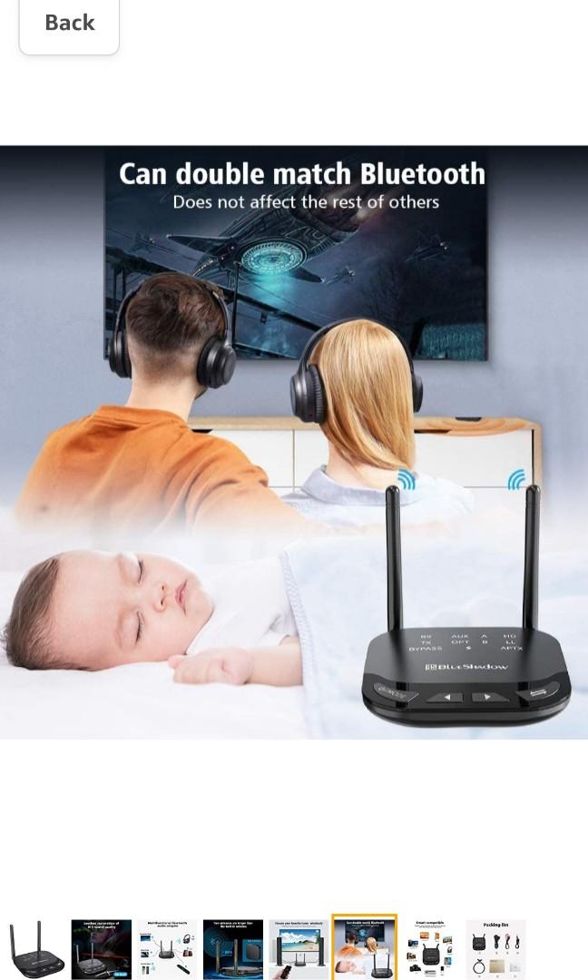 Blueshadow Bluetooth Transmitter Receiver, Bluetooth 5.0 aptX HD Low