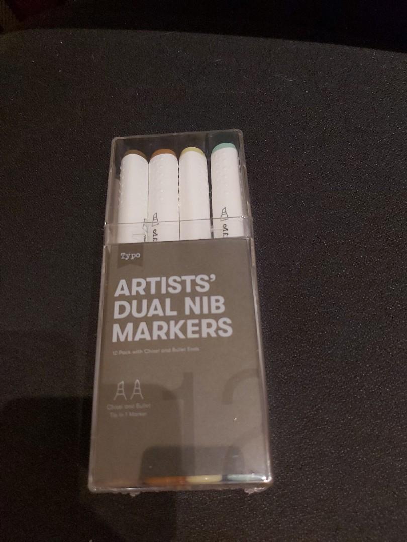 BN Typo Artist Dual Nib Markers 12 colors, Hobbies & Toys, Stationery