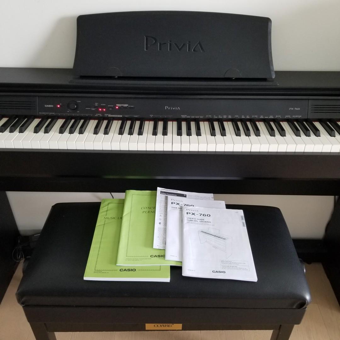 Casio Privia PX760 including adjustable height stool with storage, 興趣及