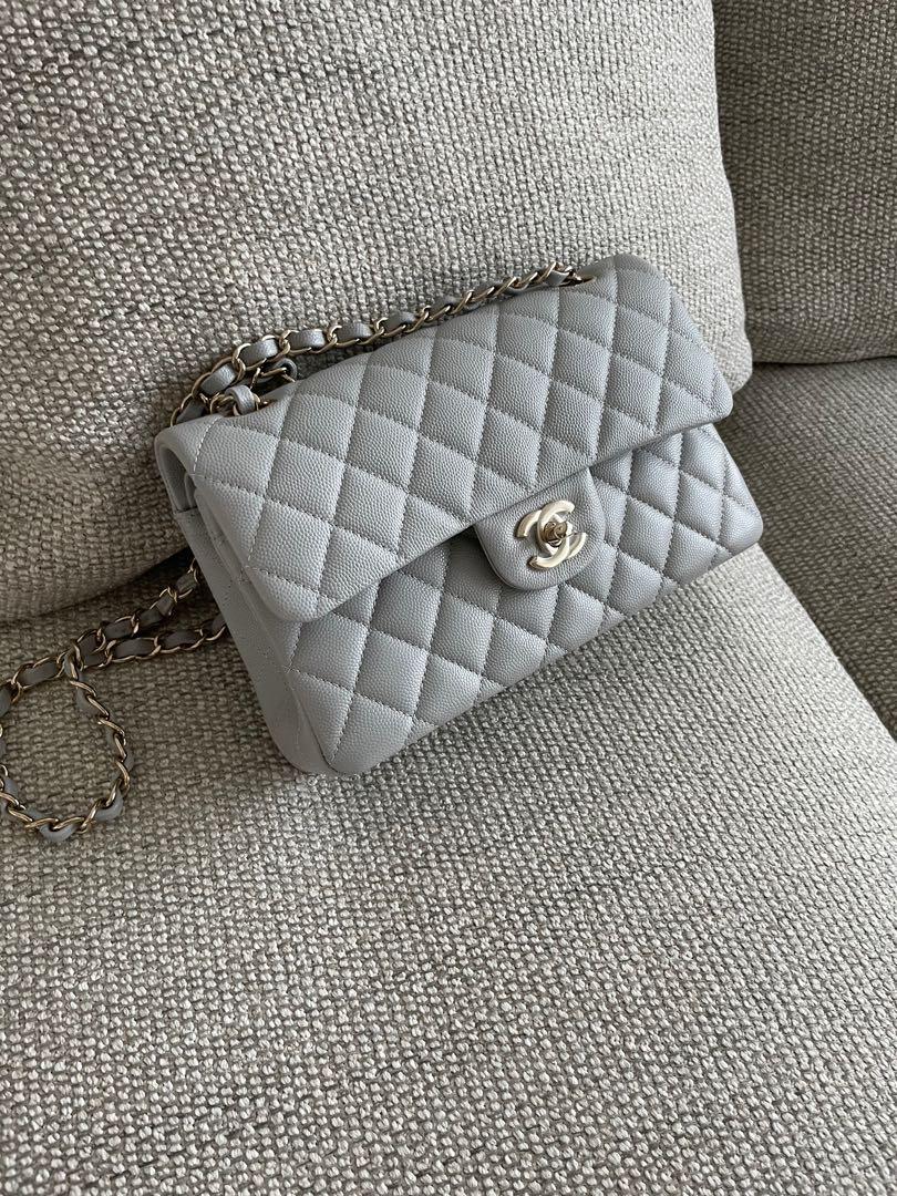 Chanel 21A dove grey classic flap small lghw, Women's Fashion, Bags &  Wallets, Shoulder Bags on Carousell