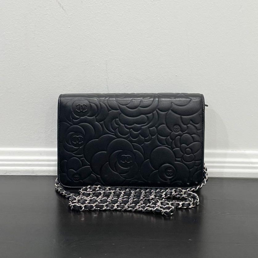 chanel camellia wallet on chain